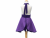 Girl's Purple Retro Style Apron back view tied in front