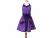 Girl's Purple Retro Style Apron front view tied in front
