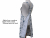 Women's Gray & Blue Floral Japanese Style Apron reverse side