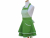 Women's Green Retro Style Apron with Gingham side view
