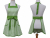 Green & White Gingham Apron front & back views
