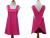 Women's Solid Hot Pink Japanese Cross Back Apron front & back views