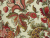 Women's Maroon Floral Apron Fabric Closeup
