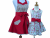 Mother Daughter Christmas Apron Set front view