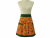 Women's Orange & Green Peaches Apron front view tied in back