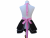 Women's Black & Pink Floral Retro Style Apron back view tied in back