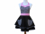 Women's Black & Pink Floral Retro Style Apron front view tied in back