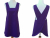 Solid Purple Cross Back Japanese Apron front & back views
