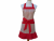 Women's Red & Blue Striped Floral Apron