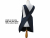 Solid Color Japanese Cross Back Style Apron reverse side view