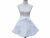 White Ruffled Half Retro Style Apron front view tied in front