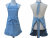 Women's Solid Color Ruffled Apron front & back views