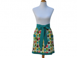 Women's Apples & Pears Half Apron front view tied in front