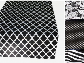 Black and White Cloth Table Runner