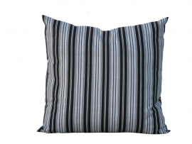 Black & Gray Striped Throw Pillow Cover front view