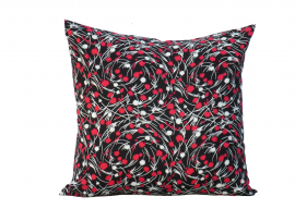 Black, Red & White Throw Pillow Cover front view