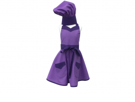 Girl's Purple Retro Style Apron & Chef Hat Set