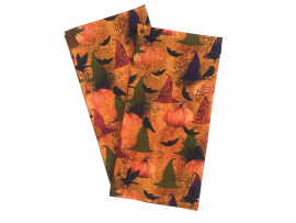 Witch Hats & Pumpkins Halloween Tea Towels, Set of 2