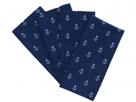 Navy Blue Nautical Anchors Cloth Napkins