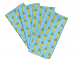 Blue Pineapple Themed Napkins, Set of 4 or 6