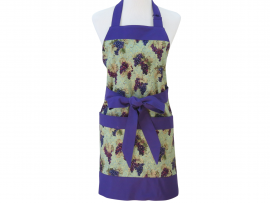 Women's Purple Grapes Apron front view tied in front