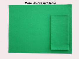 Solid Green Cloth Placemat with optional matching napkin