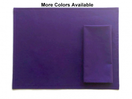 Solid Purple Cloth Placemats & Optional Matching Napkins