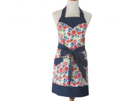 Women's Strawberries and Blueberries Apron front view tied in front