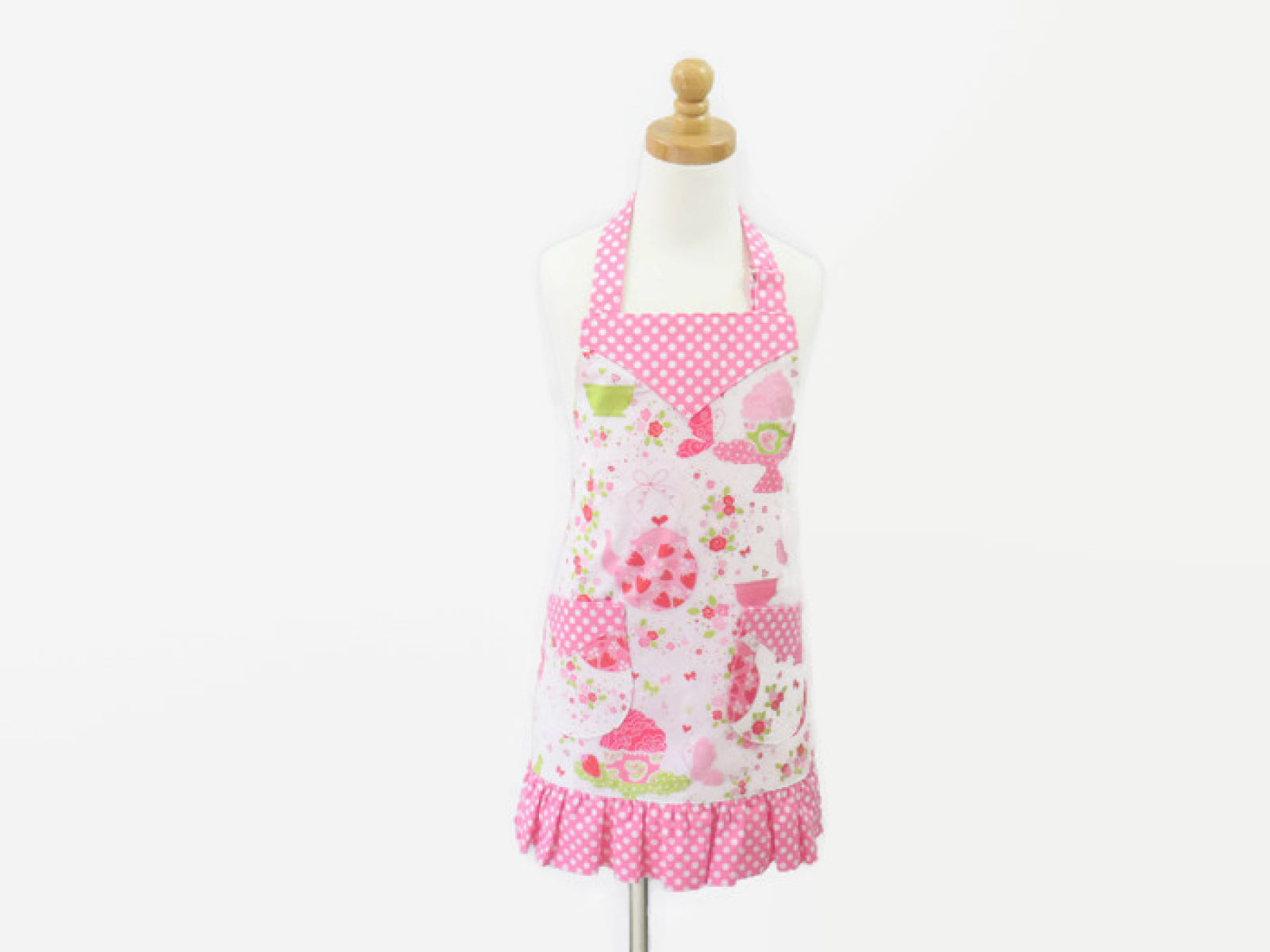 Download Girl's Pink Ruffled Tea Party Themed Apron | Stitched by ...