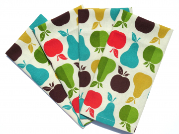 Apples & Pears Cloth Napkins, Set of 4 or 6