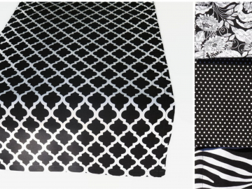 Black and White Cloth Table Runner