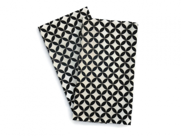 Black and White Geometric Tea Towels, Set of 2, 100% Cotton