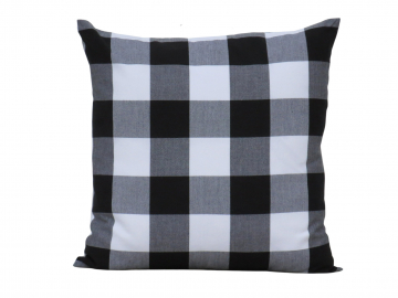 Black & White Buffalo Plaid Throw Pillow Cover, 100% Cotton, Square with Envelope Opening Closure, 18" x 18", 16" x 16", 14" x 14"