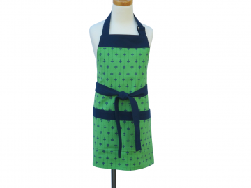 Kid's Green & Blue Airplane Themed Apron with Optional Personalization & Chef Hat