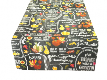 Happy Thanksgiving Cloth Table Runner, Cute Casual Thanksgiving Table Decor