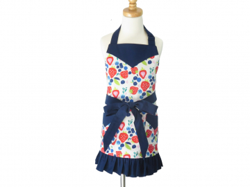 Girl's Strawberries & Blueberries Apron with Optional Personalization