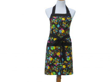 Happy Birthday Apron in a Cute Multi-Colored Cotton Print with Balloons & Streamers for Birthday Parties / Celebration