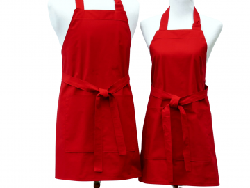 His & Her, Couple's Solid Color Apron Set in 16 Color Options, with Large Pockets and Optional Personalization