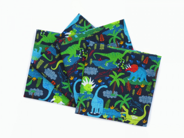 Kid's Dinosaur Cloth Napkins, Set of 4 or 6