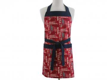 Men's or Unisex Red, White & Blue Apron with Large Pockets