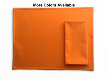 Solid Orange Cloth Placemats with Optional Matching Napkins