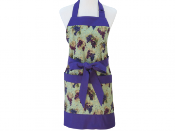 Women's Purple Grapes Apron with Large Pockets