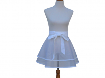 Women's Sheer White Half Apron with Full Retro Style Circle Skirt