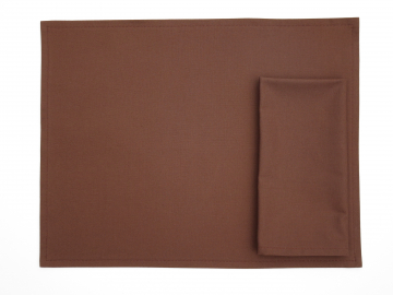 Solid Brown, Beige or Tan Cloth Placemats with Optional Matching Napkins