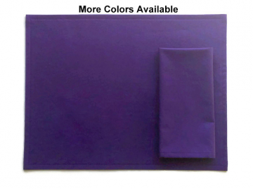 Solid Purple Cloth Placemats with Optional Matching Napkins