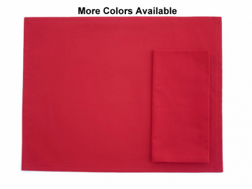 Solid Red Cloth Placemats with Optional Matching Napkins