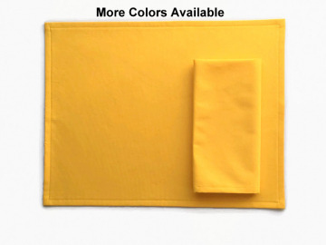 Solid Yellow Cloth Placemats with Optional Matching Napkins