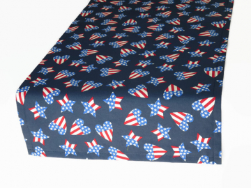 Red, White & Blue Patriotic Cloth Table Runner
