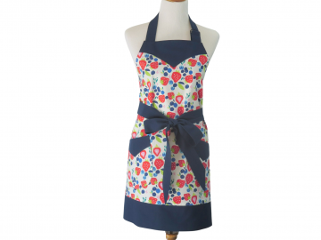 Women's Strawberries & Blueberries Apron, in Red, White & Blue, 100% Cotton