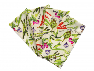 Vegetable Themed Cloth Napkins, Set of 4 or 6